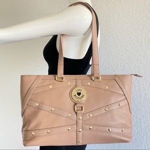 LOVE MOSCHINO beige Studded leather tote